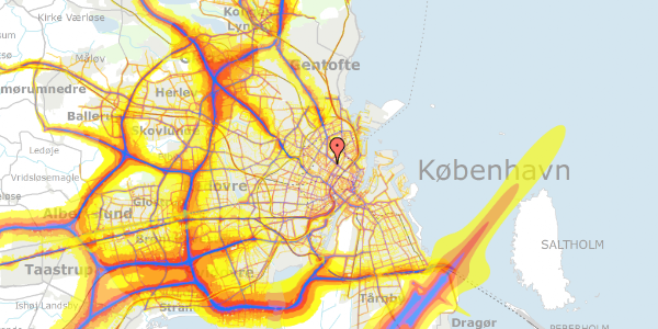 Trafikstøjkort på Læssøesgade 24, 2. , 2200 København N