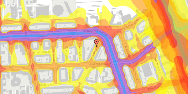 Trafikstøjkort på Løgstørgade 33, 5. tv, 2100 København Ø