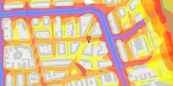 Trafikstøjkort på Løgstørgade 34, 3. th, 2100 København Ø