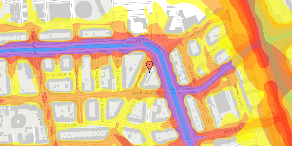 Trafikstøjkort på Løgstørgade 40, st. tv, 2100 København Ø