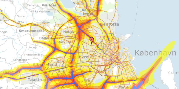 Trafikstøjkort på Løvetandsvej 28, 1. tv, 2700 Brønshøj