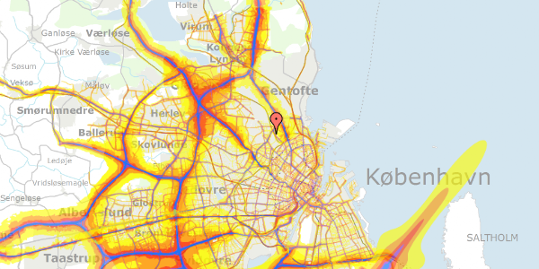 Trafikstøjkort på Magdelonevej 6, 2400 København NV