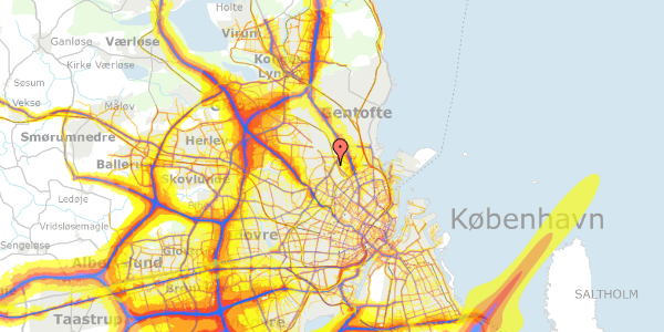 Trafikstøjkort på Magdelonevej 10, 2400 København NV