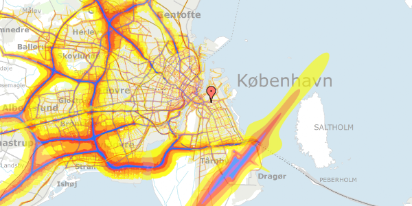 Trafikstøjkort på Markmandsgade 12, 2. th, 2300 København S