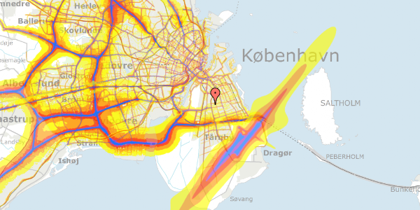 Trafikstøjkort på Markskiftevej 12, 2300 København S