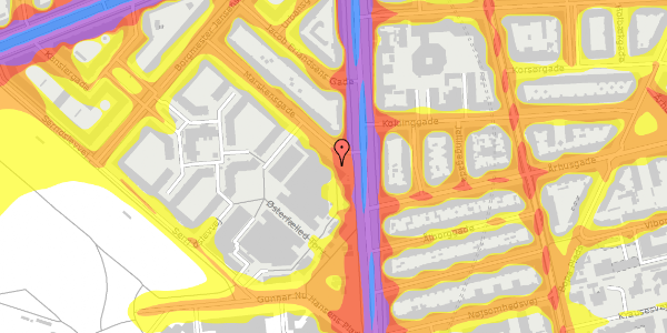 Trafikstøjkort på Marskensgade 3, 2. 1, 2100 København Ø