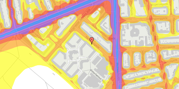 Trafikstøjkort på Marskensgade 23, st. th, 2100 København Ø