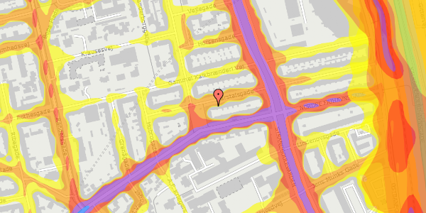 Trafikstøjkort på Marstalsgade 10, 4. th, 2100 København Ø