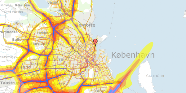 Trafikstøjkort på Marstalsgade 27, kl. , 2100 København Ø