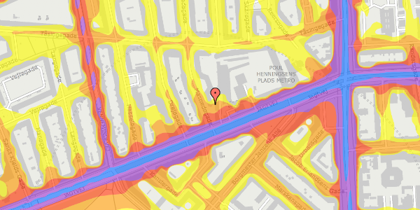 Trafikstøjkort på Masnedøgade 4, 2100 København Ø