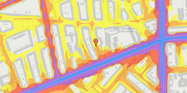 Trafikstøjkort på Masnedøgade 5, kl. , 2100 København Ø