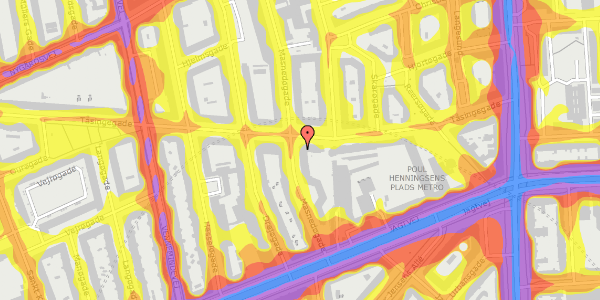 Trafikstøjkort på Masnedøgade 10, 3. 307, 2100 København Ø