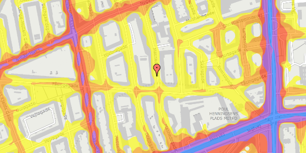 Trafikstøjkort på Masnedøgade 17, st. th, 2100 København Ø