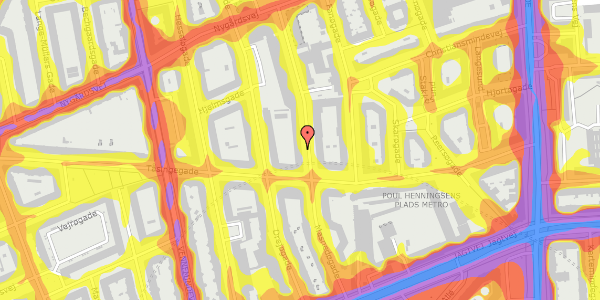 Trafikstøjkort på Masnedøgade 17, 1. th, 2100 København Ø