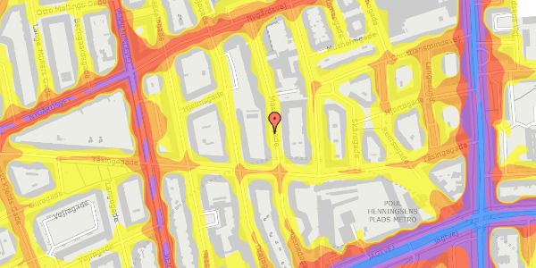 Trafikstøjkort på Masnedøgade 19, st. th, 2100 København Ø