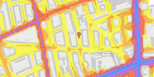 Trafikstøjkort på Masnedøgade 19, 2. th, 2100 København Ø