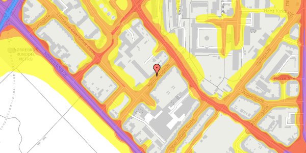 Trafikstøjkort på Meinungsgade 15, 2. th, 2200 København N