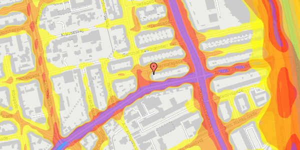 Trafikstøjkort på Melchiors Plads 4, 1. th, 2100 København Ø