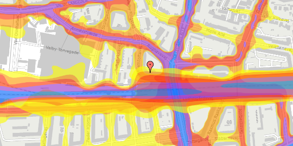 Trafikstøjkort på Mellemtoftevej 6, st. th, 2500 Valby