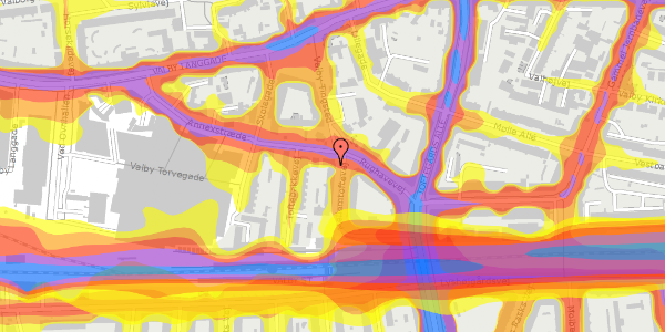 Trafikstøjkort på Mellemtoftevej 11, 4. tv, 2500 Valby