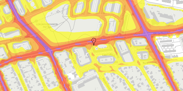 Trafikstøjkort på Messinavej 1, 2. tv, 2300 København S