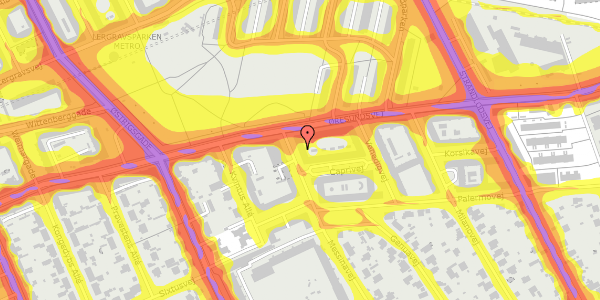 Trafikstøjkort på Messinavej 3, 1. th, 2300 København S