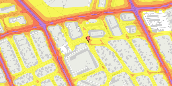 Trafikstøjkort på Messinavej 12, kl. 1, 2300 København S