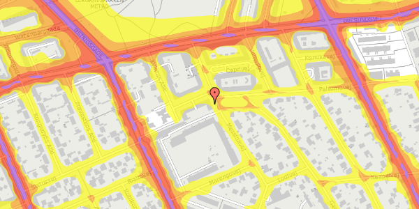 Trafikstøjkort på Messinavej 12, kl. 2, 2300 København S