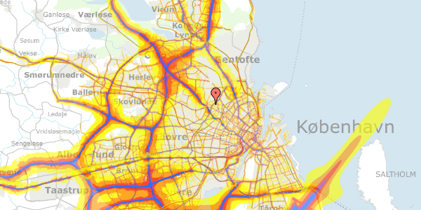 Trafikstøjkort på Mesterstien 14, 1. tv, 2400 København NV