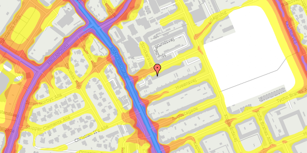 Trafikstøjkort på Middelgrundsvej 6, 1. tv, 2300 København S