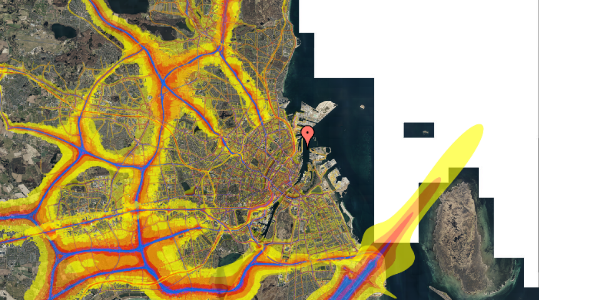 Trafikstøjkort på Midtermolen 10, 1. th, 2100 København Ø