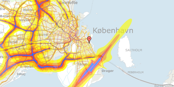 Trafikstøjkort på Milanovej 21, 2300 København S