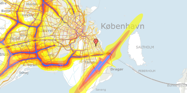 Trafikstøjkort på Milosvej 5, 2300 København S