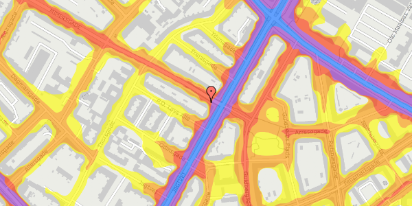 Trafikstøjkort på Mimersgade 1, 3. th, 2200 København N