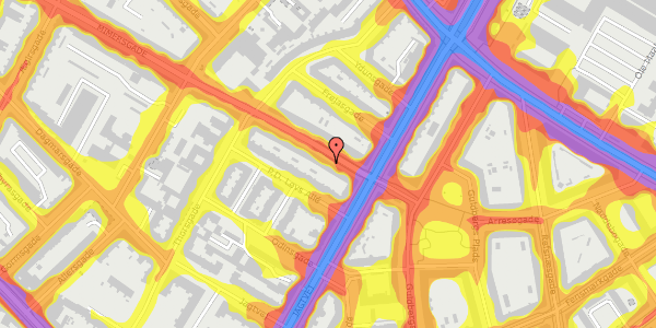 Trafikstøjkort på Mimersgade 5, 3. th, 2200 København N