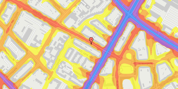 Trafikstøjkort på Mimersgade 9, 1. th, 2200 København N