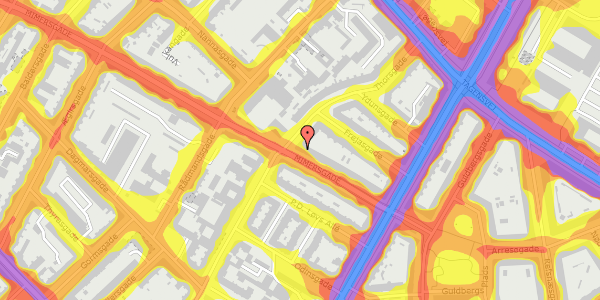 Trafikstøjkort på Mimersgade 18, st. tv, 2200 København N