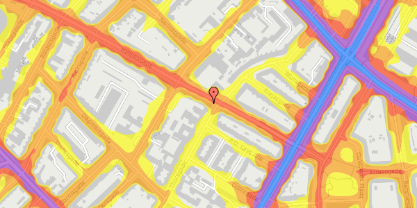 Trafikstøjkort på Mimersgade 21, 2. th, 2200 København N