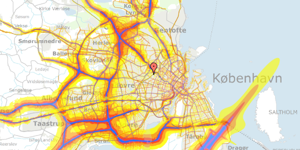 Trafikstøjkort på Mirabellevej 14, 2400 København NV