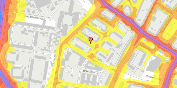 Trafikstøjkort på Mjøsensgade 3, 1. th, 2300 København S