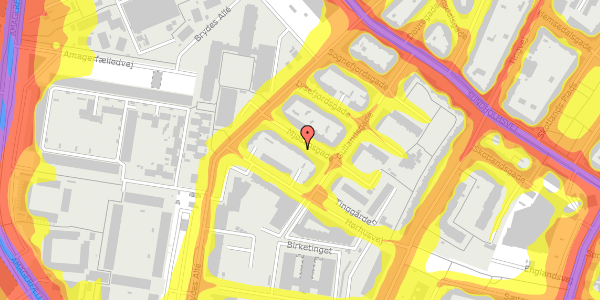 Trafikstøjkort på Mjøsensgade 5, 1. th, 2300 København S