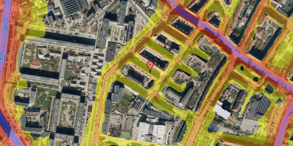 Trafikstøjkort på Mjøsensgade 5, 1. tv, 2300 København S