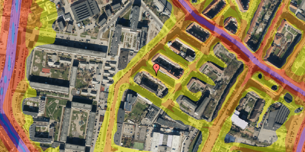 Trafikstøjkort på Mjøsensgade 9, 1. tv, 2300 København S