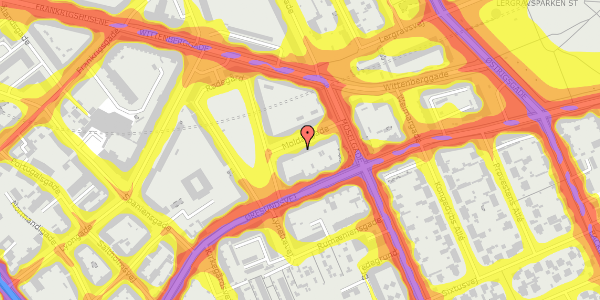 Trafikstøjkort på Moldaugade 4, 3. th, 2300 København S