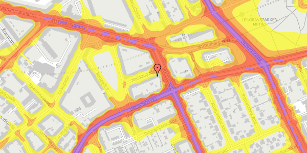 Trafikstøjkort på Moldaugade 10, 2. th, 2300 København S