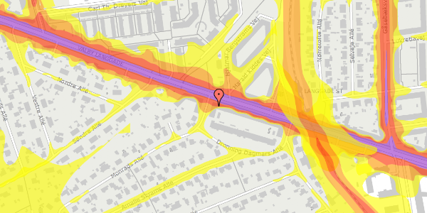 Trafikstøjkort på Monrads Allé 1, 2. th, 2500 Valby