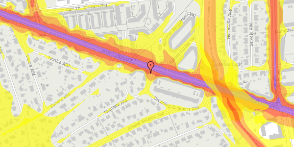 Trafikstøjkort på Monrads Allé 2, 1. th, 2500 Valby