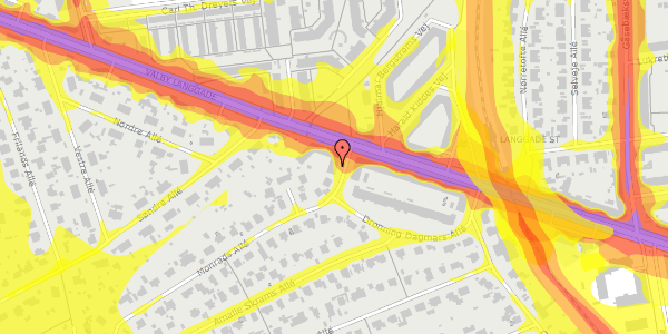 Trafikstøjkort på Monrads Allé 4, 1. th, 2500 Valby