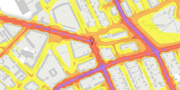 Trafikstøjkort på Moselgade 28, 1. th, 2300 København S