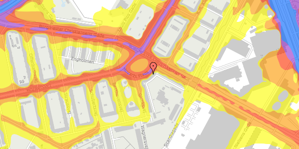 Trafikstøjkort på Mozarts Plads 1, st. 1, 2450 København SV